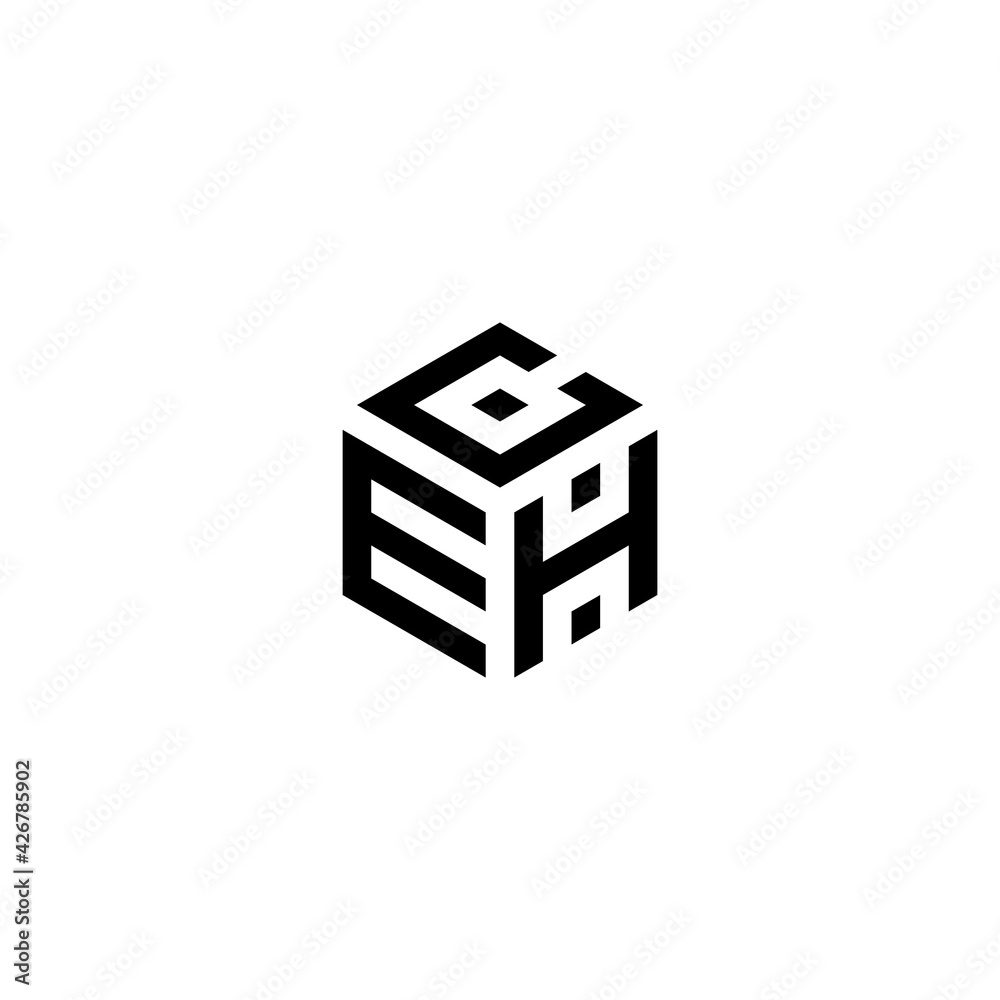ECH hexagon letter logo design cube. Initial three letters template logo ECH hexagon letter logo design cube. Initial three letters template logo