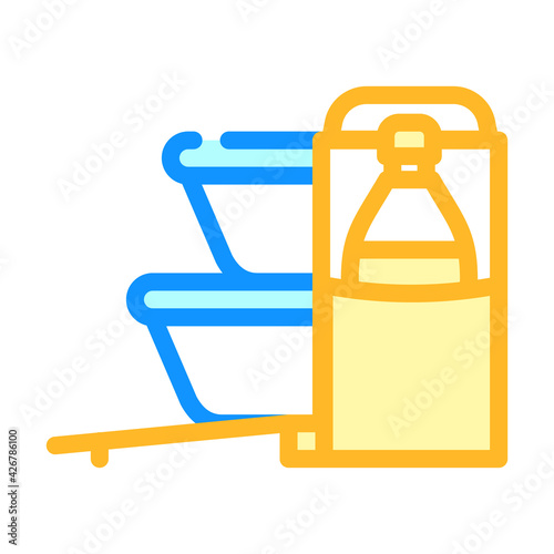 carrying bag lunchbox color icon vector. carrying bag lunchbox sign. isolated symbol illustration