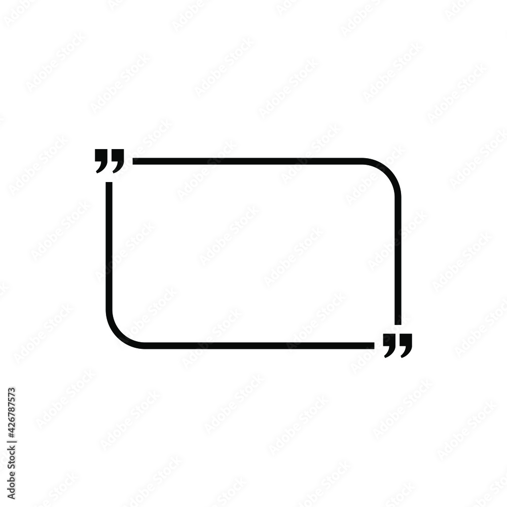 Quote frame on white background. Speech dialog frame with comma. Square bubble brackets. Quoting remark icons. Empty business card.Vector illustration. EPS 10. Quote frame on white background. Speech dialog frame with comma. Square bubble brackets. Quoting remark icons. Empty business card.Vector illustration. EPS 10.