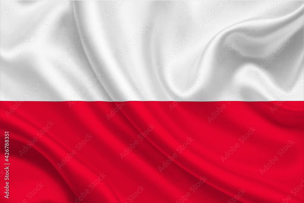 Obraz premium 3D Flag of Poland on fabric