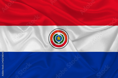 3D Flag of Paraguay on fabric