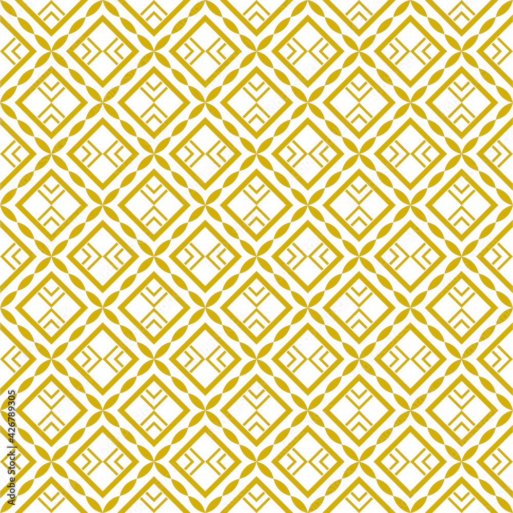 Geometric of diagonal square lines pattern. Design grid tile of seamless gold on white background. Design print for illustration, textile, texture, wallpaper, background, floor.