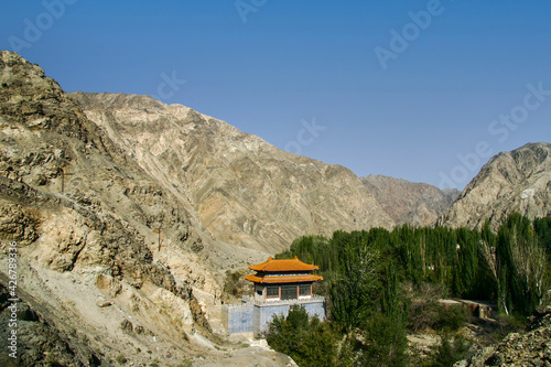 Iron Gate Pass (Tiemenguan) in Korla, Xinjiang, China lies in Tieguan Gorge which has been a strategic location since ancient silk road times
