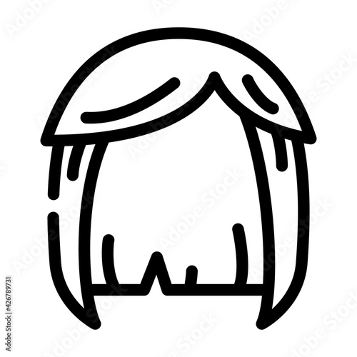 wig hair line icon vector. wig hair sign. isolated contour symbol black illustration