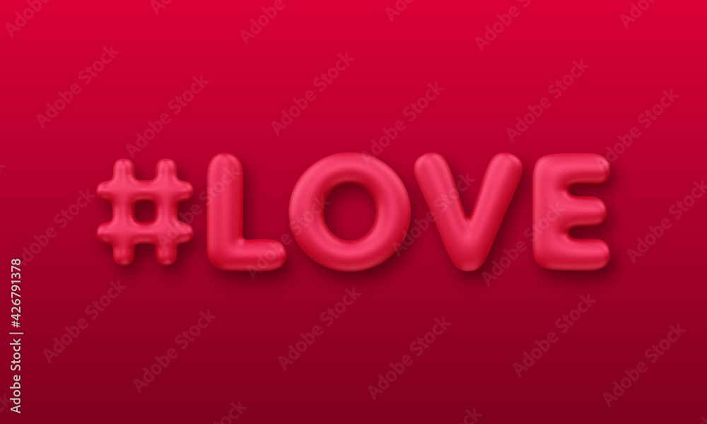 3d inscription on red background. Design element for Valentines Day greeting card 3d inscription on red background. Design element for Valentines Day greeting card