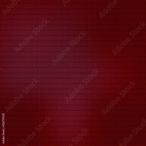 Dark red brick wall background vector design. Eps 10 vector illustration.