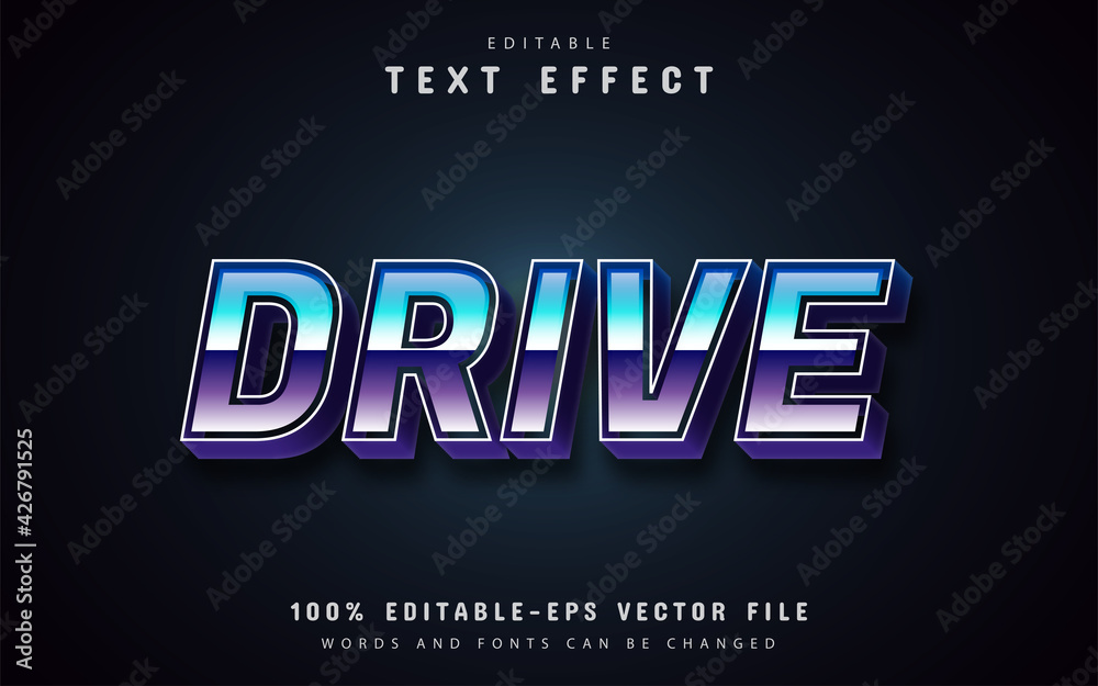 Drive text - 80s retro text effects editable