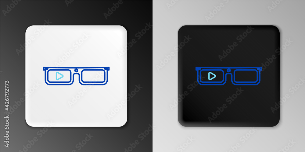 Line Smart glasses mounted on spectacles icon isolated on grey background. Wearable electronics smart glasses with camera and display. Colorful outline concept. Vector Line Smart glasses mounted on spectacles icon isolated on grey background. Wearable electronics smart glasses with camera and display. Colorful outline concept. Vector
