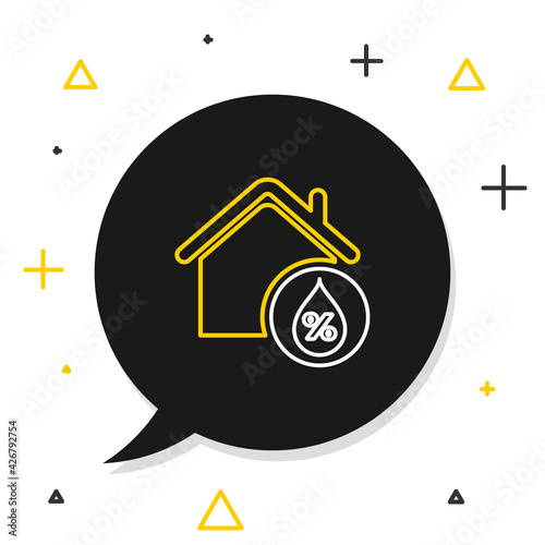 Line House humidity icon isolated on white background. Weather and meteorology, thermometer symbol. Colorful outline concept. Vector