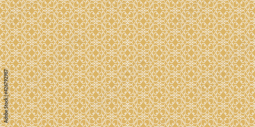 Abstract backgrounds patterns with decorative ornaments on a gold background, wallpaper. Seamless pattern, texture for your design. Vector graphics 