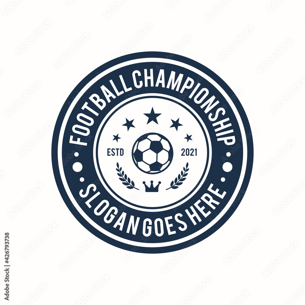 Emblem Football Championship Logo Design Template