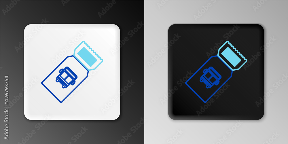 Line Bus ticket icon isolated on grey background. Public transport ticket. Colorful outline concept. Vector Line Bus ticket icon isolated on grey background. Public transport ticket. Colorful outline concept. Vector