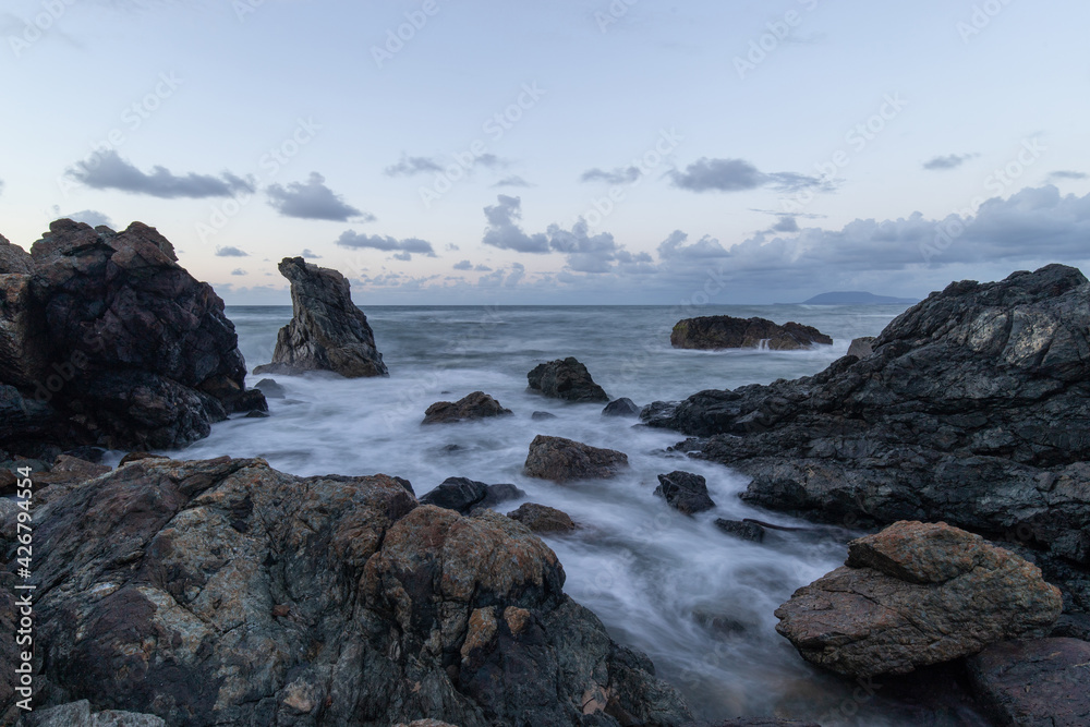 Morning view of Pinnacle Rock, Port Macquarie, Australia.