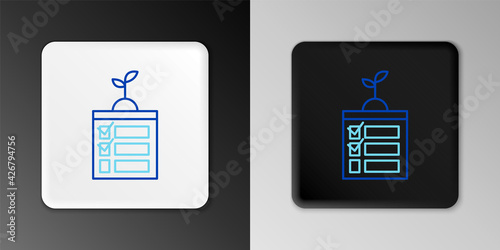 Line Smart farming technology - timer farm automation system in app icon isolated on grey background. Colorful outline concept. Vector
