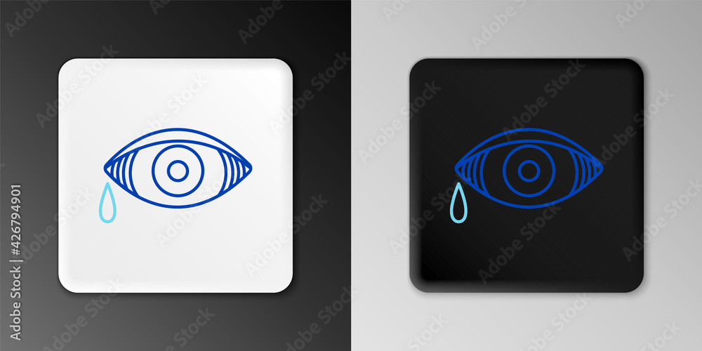 Line Reddish eye due to viral, bacterial or allergic conjunctivitis icon isolated on grey background. Colorful outline concept. Vector Line Reddish eye due to viral, bacterial or allergic conjunctivitis icon isolated on grey background. Colorful outline concept. Vector