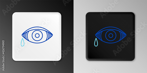 Line Reddish eye due to viral, bacterial or allergic conjunctivitis icon isolated on grey background. Colorful outline concept. Vector