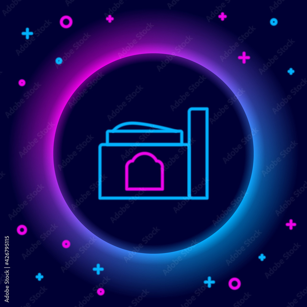 Glowing neon line Cream or lotion cosmetic tube icon isolated on black background. Body care products for woman. Colorful outline concept. Vector Glowing neon line Cream or lotion cosmetic tube icon isolated on black background. Body care products for woman. Colorful outline concept. Vector