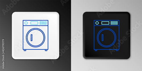 Line Washer icon isolated on grey background. Washing machine icon. Clothes washer - laundry machine. Home appliance symbol. Colorful outline concept. Vector