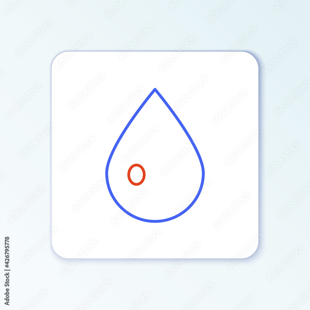 Line Water drop icon isolated on white background. Colorful outline concept. Vector Line Water drop icon isolated on white background. Colorful outline concept. Vector