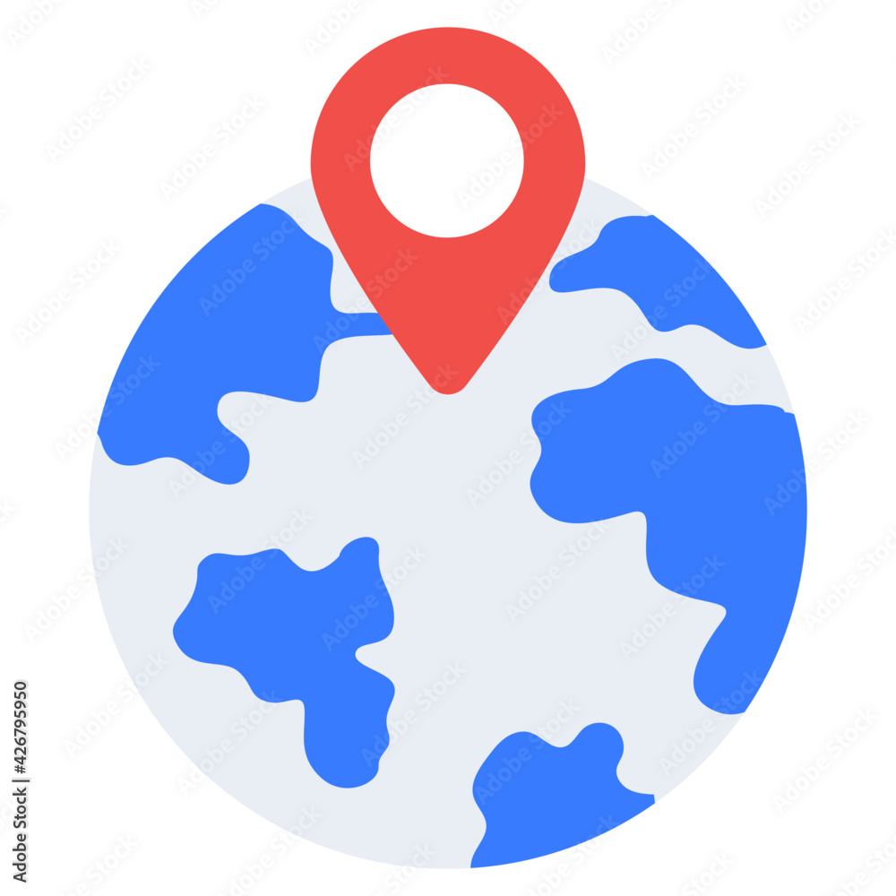 A flat design, icon of global map