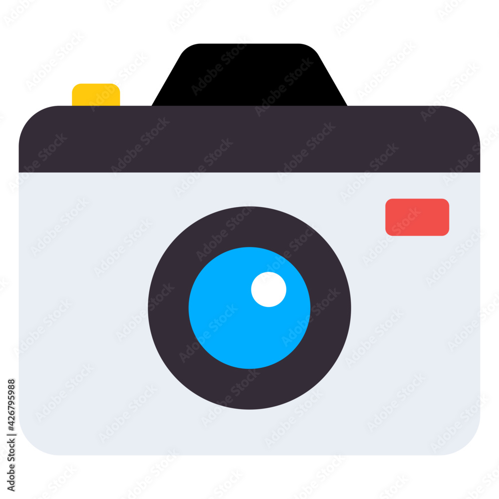 Clicking device icon, flat design of camera Clicking device icon, flat design of camera