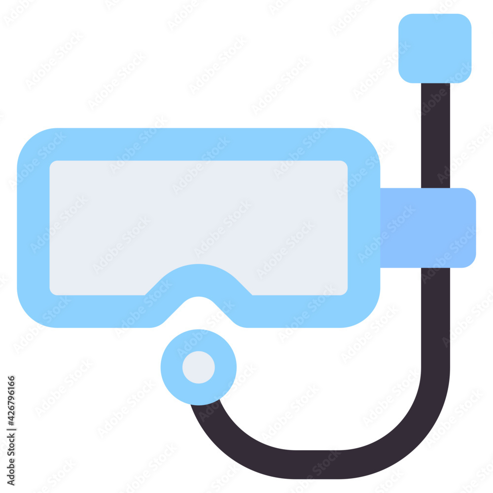 A flat design, icon of diving mask A flat design, icon of diving mask