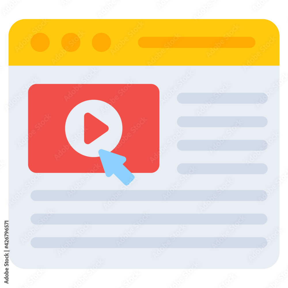 A flat design, icon of web video A flat design, icon of web video