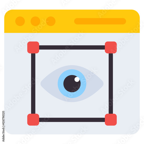 A flat design, icon of web monitoring