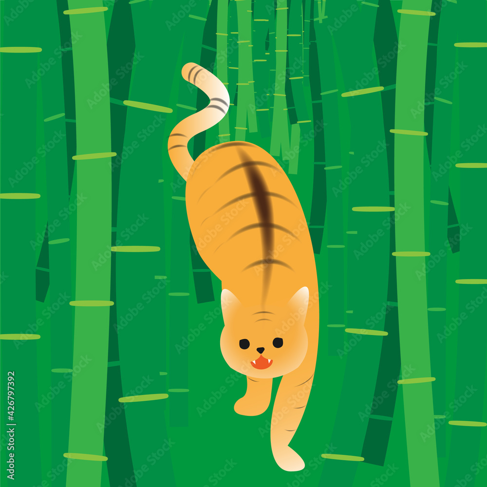 掛軸風イラスト 竹林の中の虎猫 Tiger Cat In Bamboo Grove Illustration Stock Illustration Adobe Stock 掛軸風イラスト 竹林の中の虎猫 Tiger Cat In Bamboo Grove Illustration Stock Illustration Adobe Stock