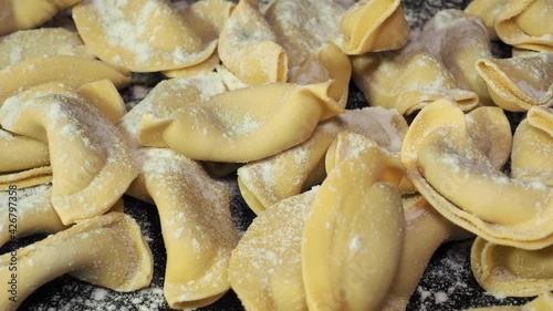 A kind of ravioli, casoncelli, home made traditional food of the Bergamo area, Italy. Delicious Italian food