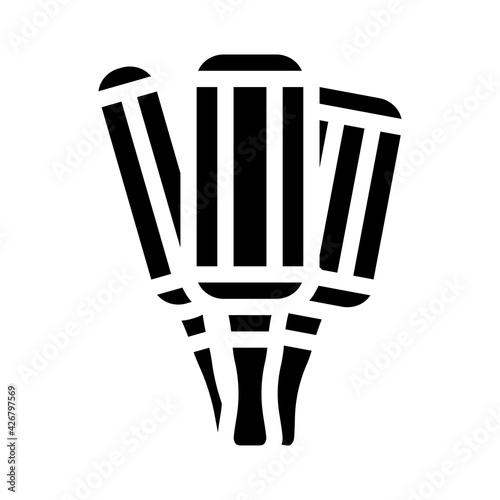 double-triple curling irons glyph icon vector. double-triple curling irons sign. isolated contour symbol black illustration