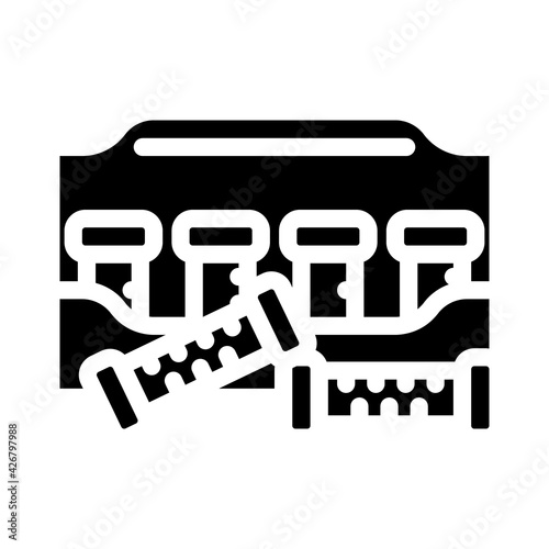 thermo curlers glyph icon vector. thermo curlers sign. isolated contour symbol black illustration