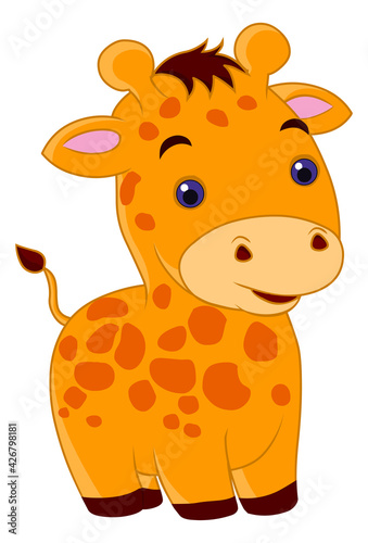 Baby giraffe cartoon vector