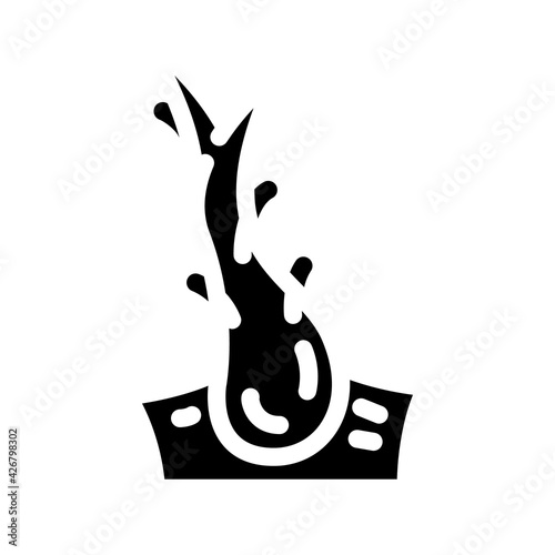 split ends hair glyph icon vector. split ends hair sign. isolated contour symbol black illustration