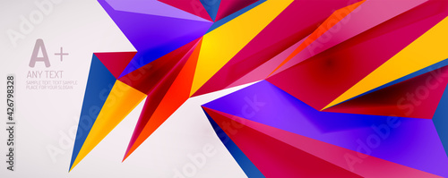 Wallpaper Mural Vector triangle geometric backgrounds. Low poly 3d shape on light backdrop. Vector illustration for covers, banners, flyers and posters and other designs Torontodigital.ca