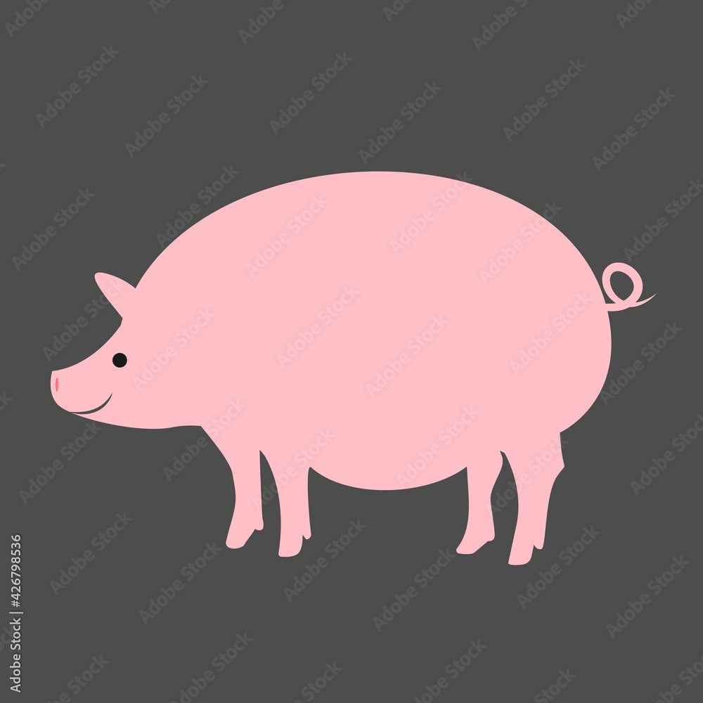 パンパンに肥えたおいしそうな豚のイラスト Chubby Pig Illustration Stock Illustration Adobe Stock