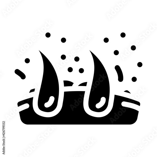 dandruff hair glyph icon vector. dandruff hair sign. isolated contour symbol black illustration