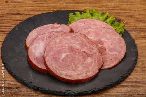 Slices of pork meat ham