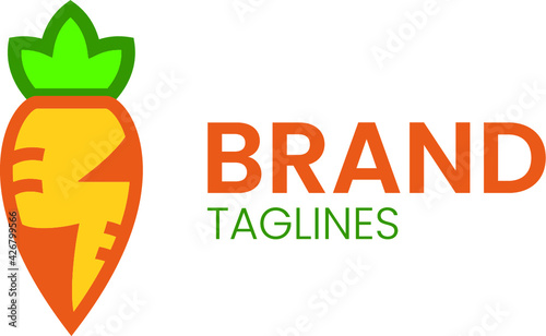 vector simple thunder carrot logo