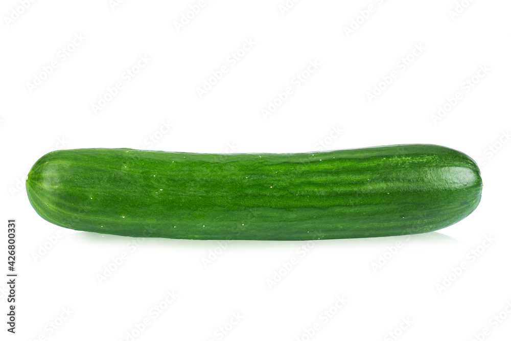Cucumber isolated on white background,  Full depth of field. The concept of veganism and wholesome food.