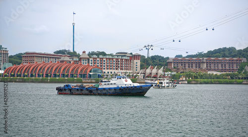   View of the Maritime Experiential Museum with Sentosa Gateway