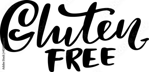 Gluten free. Modern brush lettering. Vector illustration.