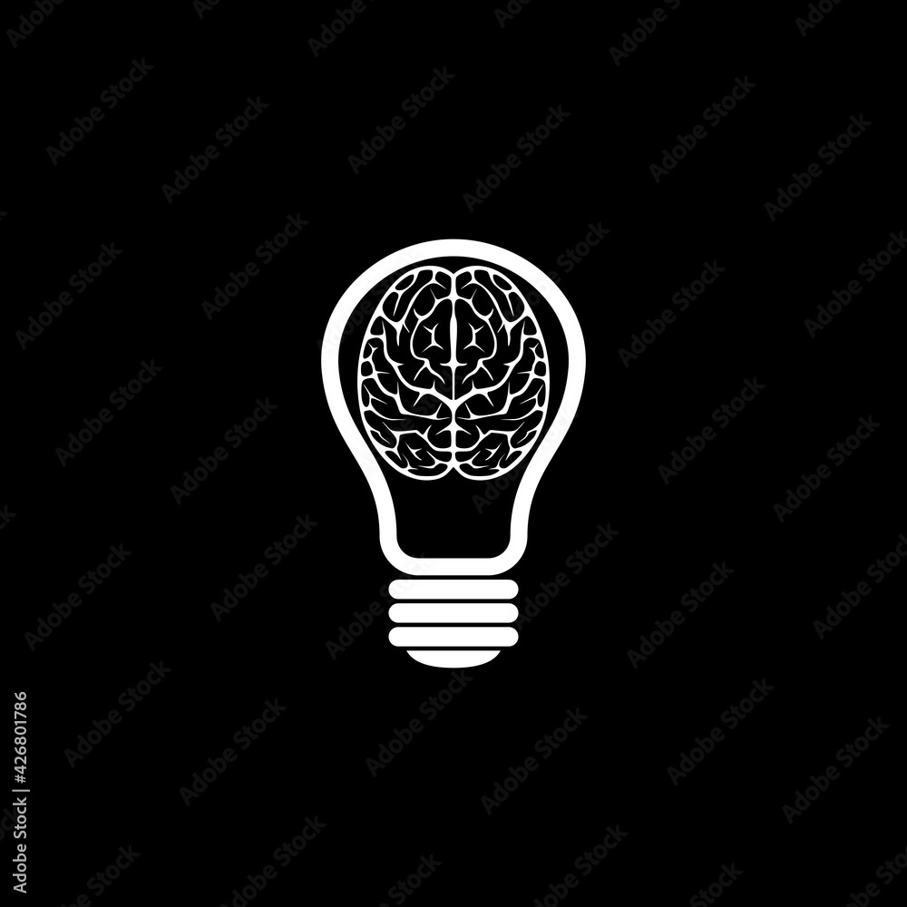 Brain idea icon isolated on dark background Brain idea icon isolated on dark background