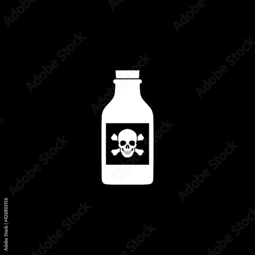 Poison in bottle icon isolated on dark background