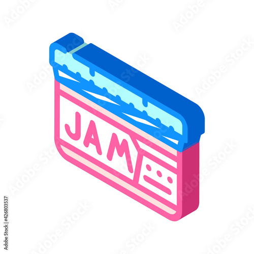 jam canned food isometric icon vector. jam canned food sign. isolated symbol illustration