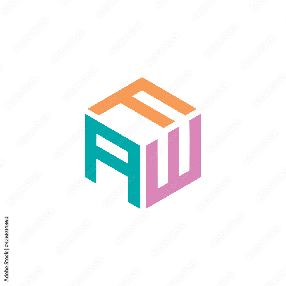 Hexagon shape with the letters FAW Hexagon shape with the letters FAW
