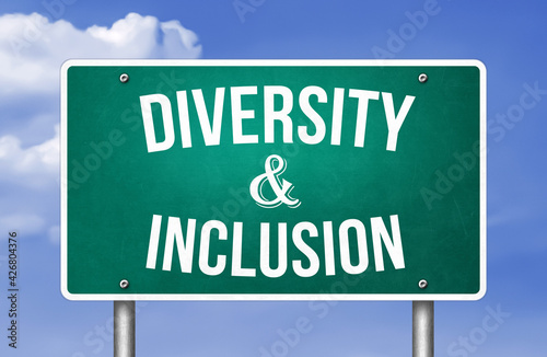 Diversity and Inclusion - road sign illustration