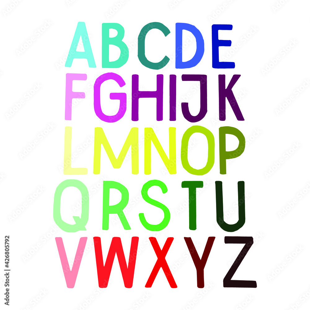 Alphabet kids poster vector lettering