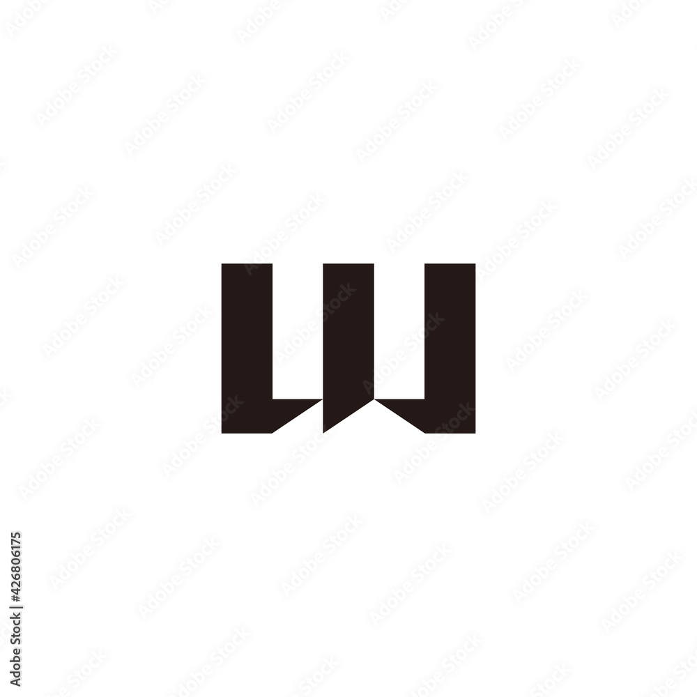 letter wl simple geometric shadow logo vector