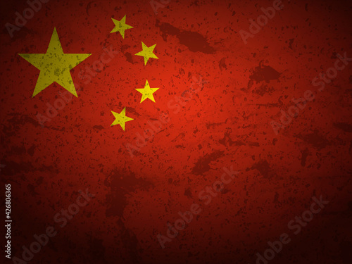 Grunge China flag